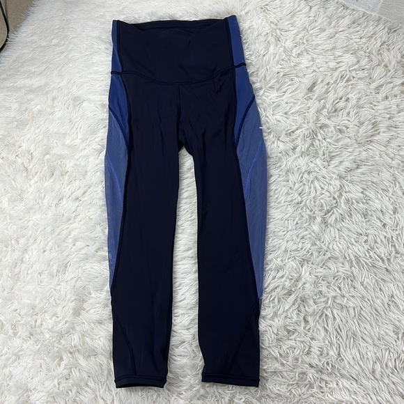 🔥$SALE$🔥 Lululemon Colour Me Ombre Crop 21" Midnight Navy Gatsby Visto Blue - Picture 1 of 6